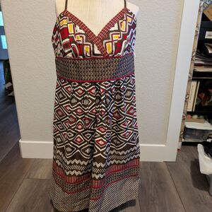 A.NA. NWT Women's Size 16 Multicolor Geometric Midi Dress